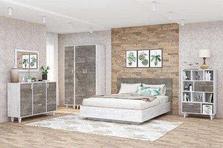  Тумба 2 ящика 1 ниша на ножках Т-3 ЭГО, бетон/камень 