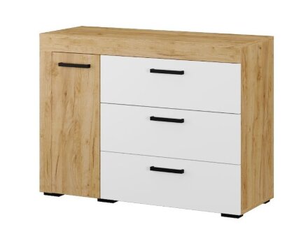 Комод Адель, дуб крафт золотой + белый 