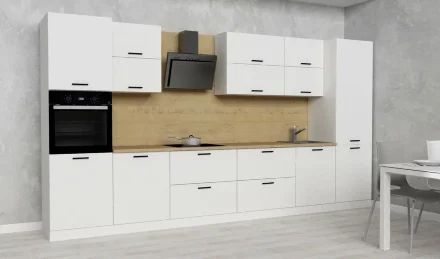 Модульная кухня АТР, белое дерево/марквина серый/ручка 1122 (400 см)  