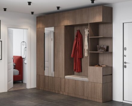 Шкаф с вешалкой и сидушкой Кантри, Кадена Вуд 