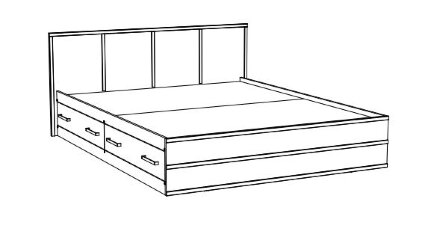 Кровать двуспальная Сакура   