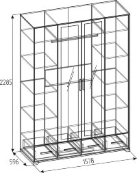 Шкаф для одежды и белья 555 Айрис, Статуарио