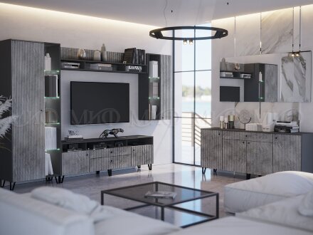 Тумба ТВ малая Оливия, мрамор глянец 