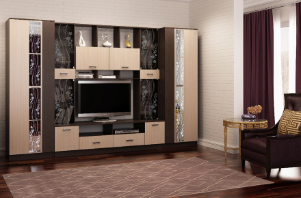 Шкаф 2-створчатый Сабина, Венге-Белфорт 