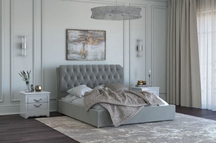 Кровать Белиста, светло-серый (вариант 1) 